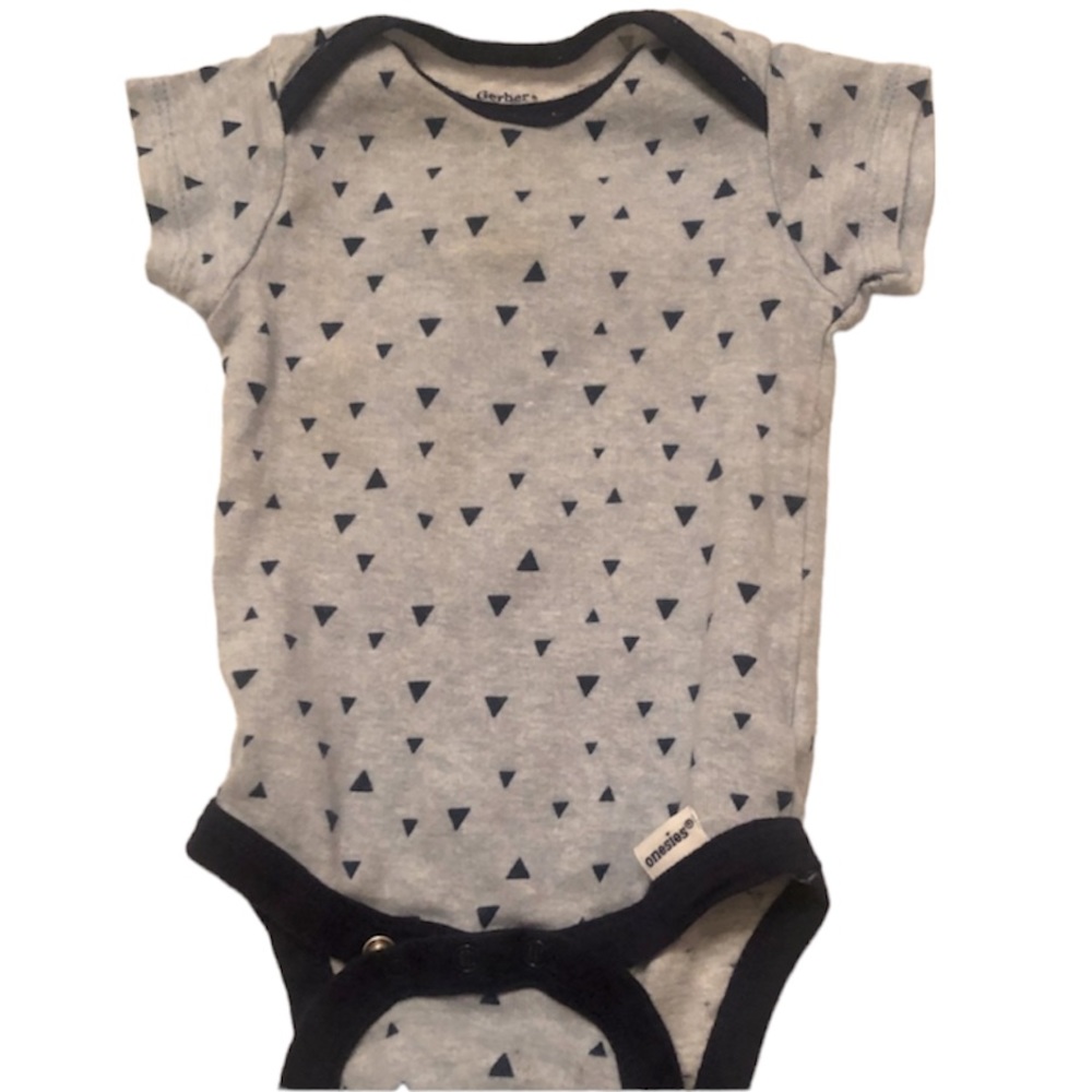 🌞 5/$25 Gerber 1 pc blue bodysuit short sleeves snap bottom easy change 3-6 mos